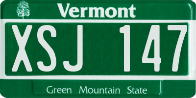VT license plate XSJ147