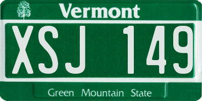 VT license plate XSJ149