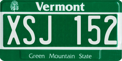 VT license plate XSJ152