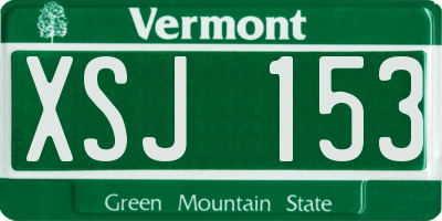 VT license plate XSJ153
