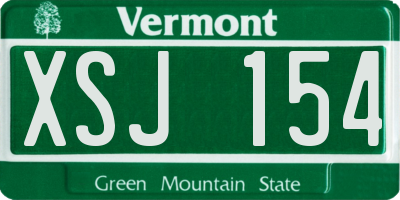VT license plate XSJ154