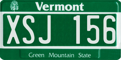VT license plate XSJ156