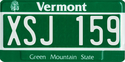 VT license plate XSJ159