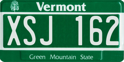 VT license plate XSJ162
