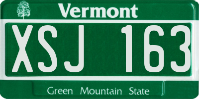 VT license plate XSJ163