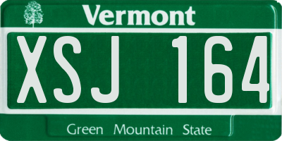 VT license plate XSJ164