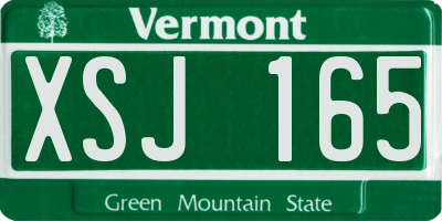 VT license plate XSJ165