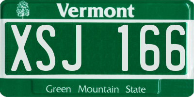 VT license plate XSJ166