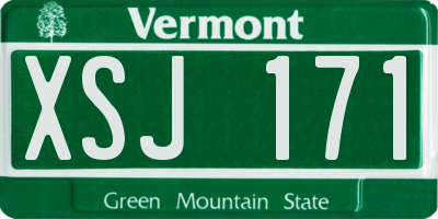 VT license plate XSJ171
