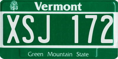 VT license plate XSJ172