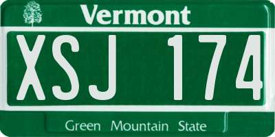 VT license plate XSJ174