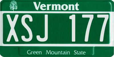 VT license plate XSJ177