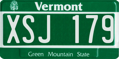 VT license plate XSJ179