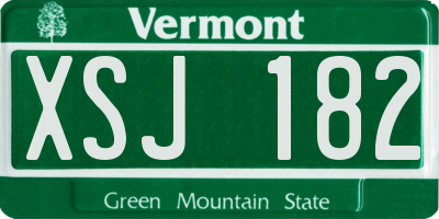 VT license plate XSJ182