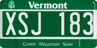 VT license plate XSJ183
