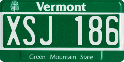 VT license plate XSJ186