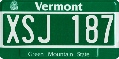 VT license plate XSJ187