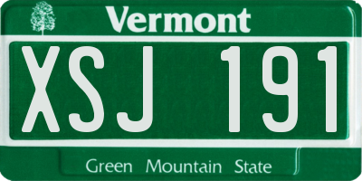 VT license plate XSJ191