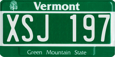 VT license plate XSJ197