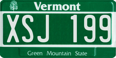 VT license plate XSJ199