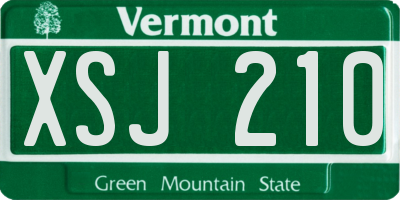 VT license plate XSJ210