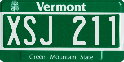 VT license plate XSJ211