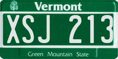 VT license plate XSJ213
