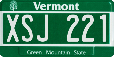 VT license plate XSJ221
