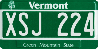 VT license plate XSJ224