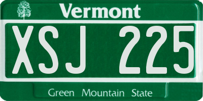 VT license plate XSJ225