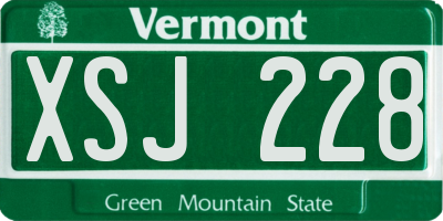 VT license plate XSJ228