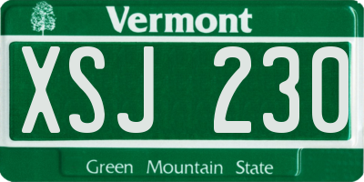 VT license plate XSJ230