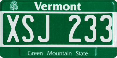 VT license plate XSJ233