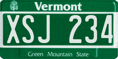 VT license plate XSJ234