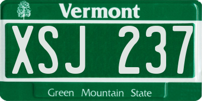 VT license plate XSJ237