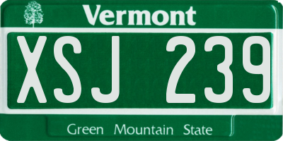 VT license plate XSJ239