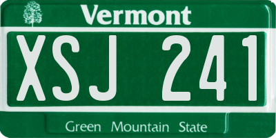 VT license plate XSJ241