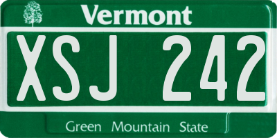 VT license plate XSJ242