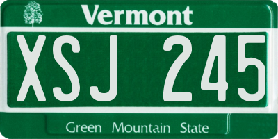 VT license plate XSJ245
