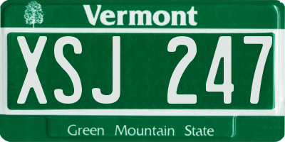 VT license plate XSJ247