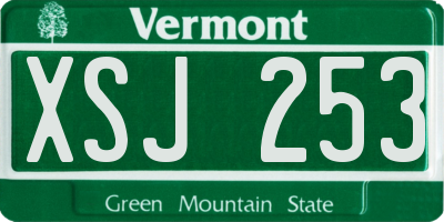 VT license plate XSJ253