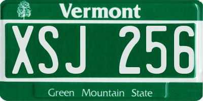 VT license plate XSJ256