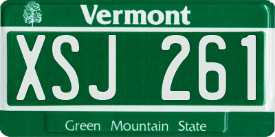 VT license plate XSJ261