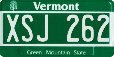 VT license plate XSJ262