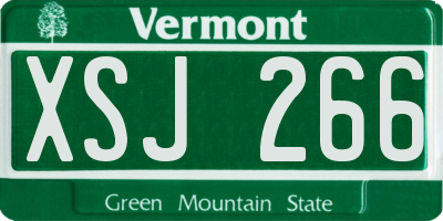 VT license plate XSJ266