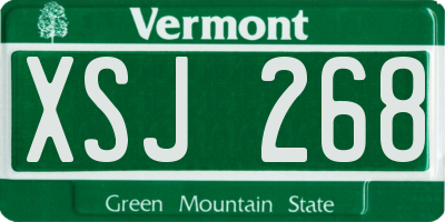 VT license plate XSJ268