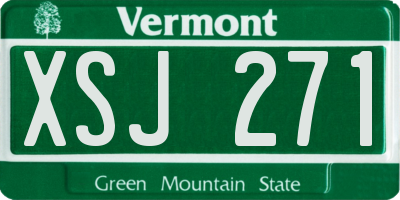 VT license plate XSJ271