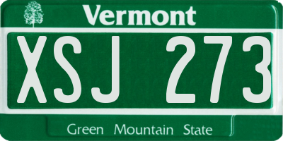 VT license plate XSJ273