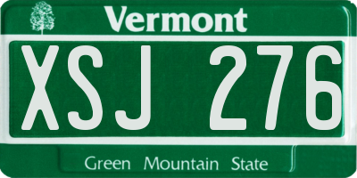 VT license plate XSJ276
