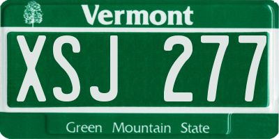 VT license plate XSJ277